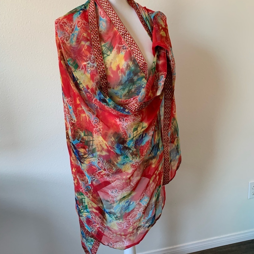 Vibrant Multicolor Sheer Scarf